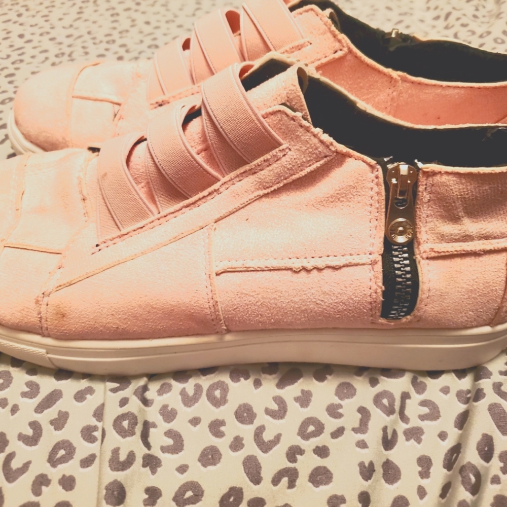Pink slip on shoes